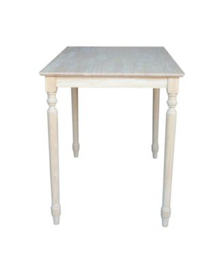 Solid Wood Top Table - Turned Legs