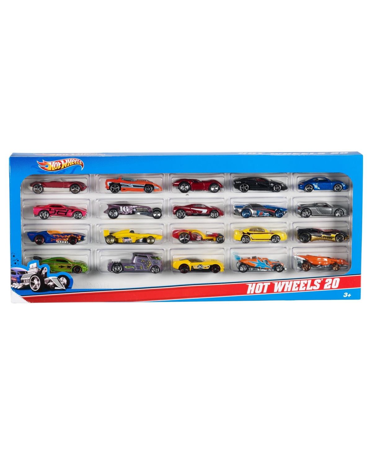 Hot Wheels Kids' 20-car Pack, 20 1:64 Scale Toy Vehicles-styles May Vary In Asst Multi