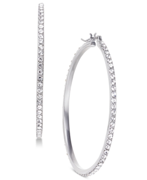 Inc Large Pave Medium Hoop Earrings 2