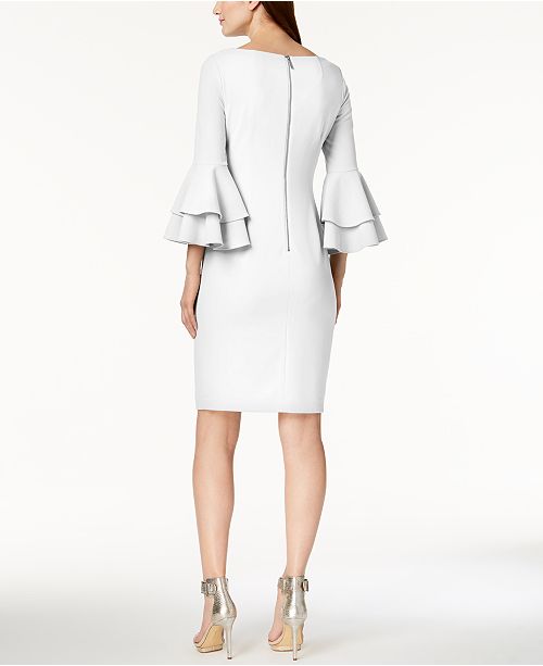 Calvin klein tiered bell sleeve sheath dress ashley stewart gal