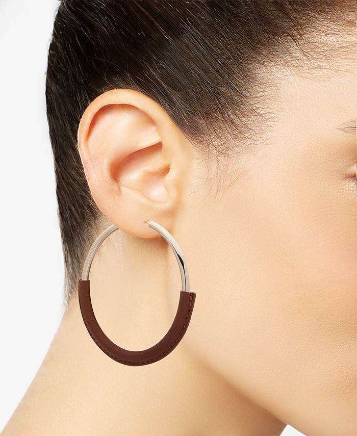 Lauren Ralph Lauren - Leather-Wrapped Hoop Earrings