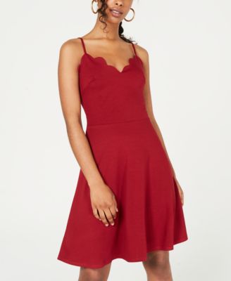 macys junior red dresses