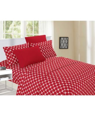 Geometric Printed Microfiber 4-Pc. Sheet Set, Twin