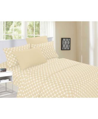Geometric Printed Microfiber 6-Pc. Sheet Set, Full
