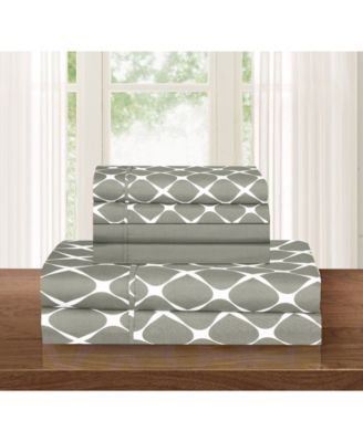 Geometric Printed Microfiber 6-Pc. Sheet Set, King