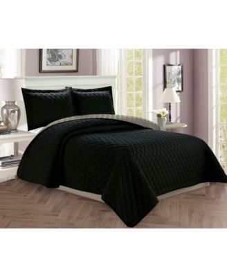 Elegant Comfort Luxury Diamond Design 3-Pc. Quilted Coverlet Set, King/California King
