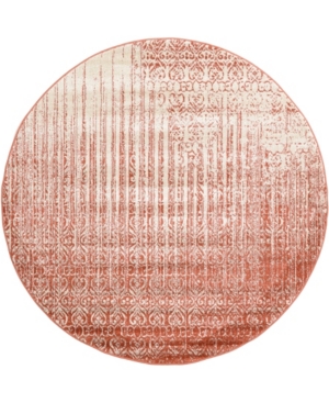 Bridgeport Home Lyon Lyo2 Red 6' x 6' Round Area Rug