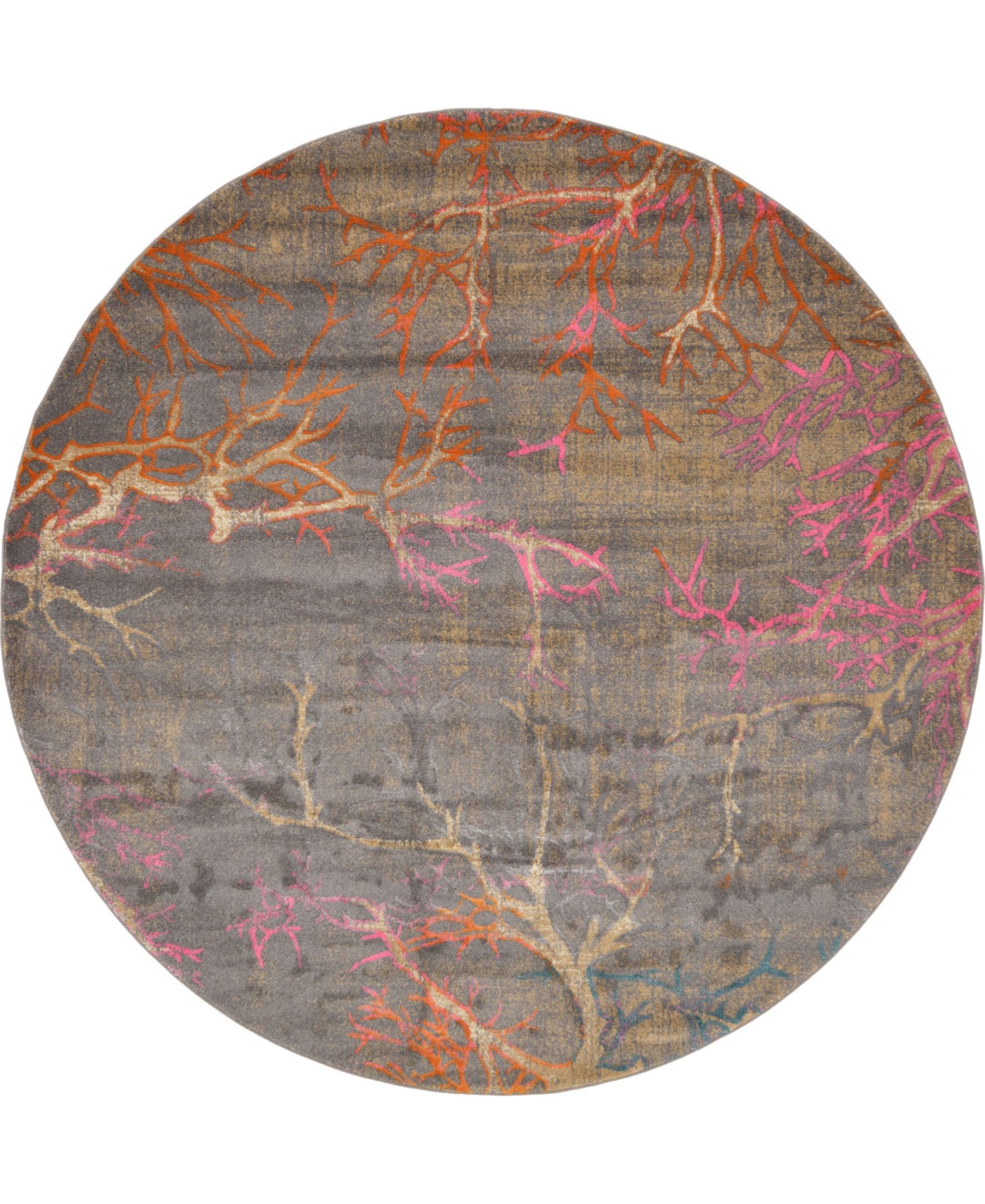 Bayshore Home Aroa Aro1 8' x 8' Round Area Rug - Gray