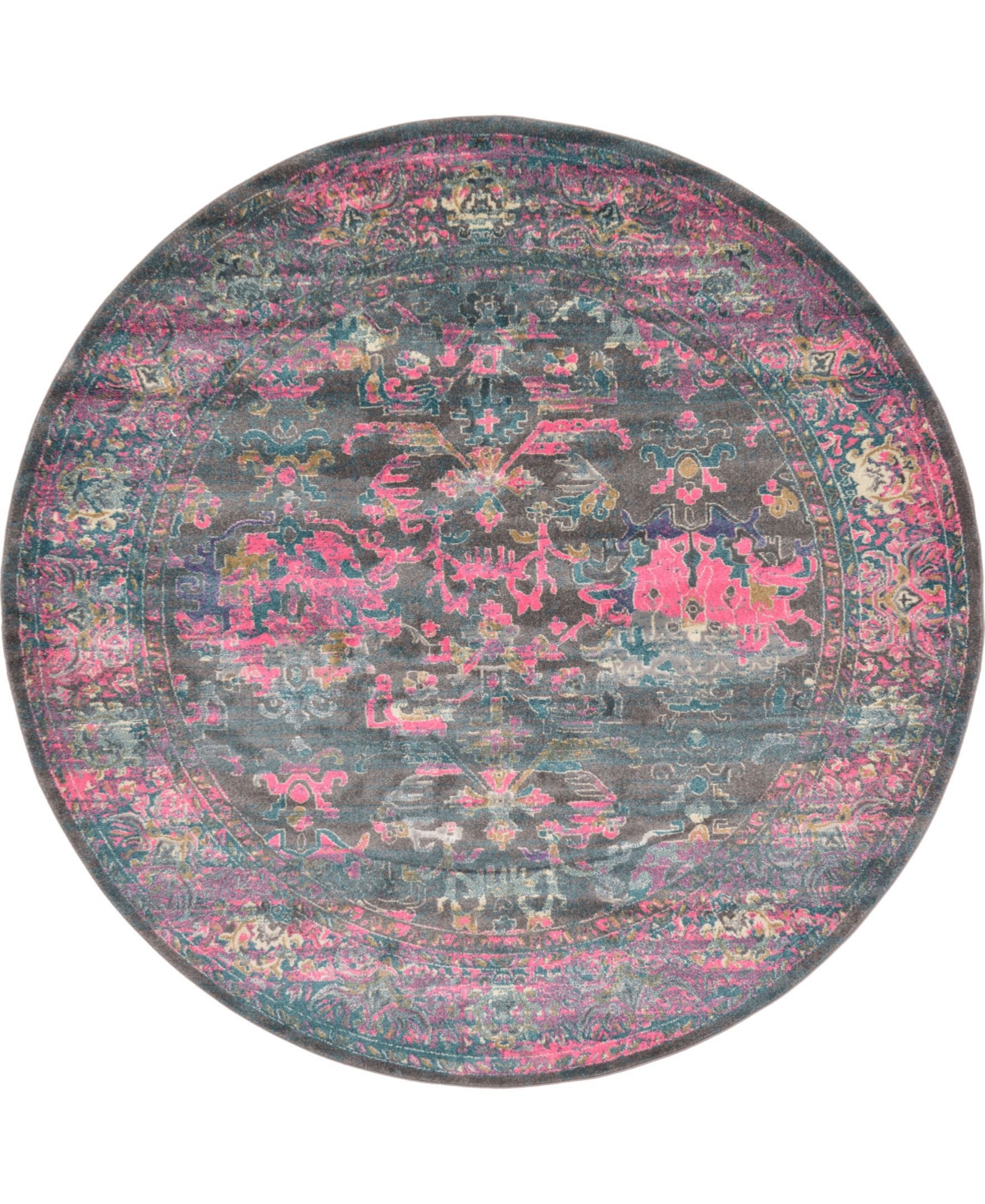 Bayshore Home Aroa Aro1 8' x 8' Square Area Rug - Gray