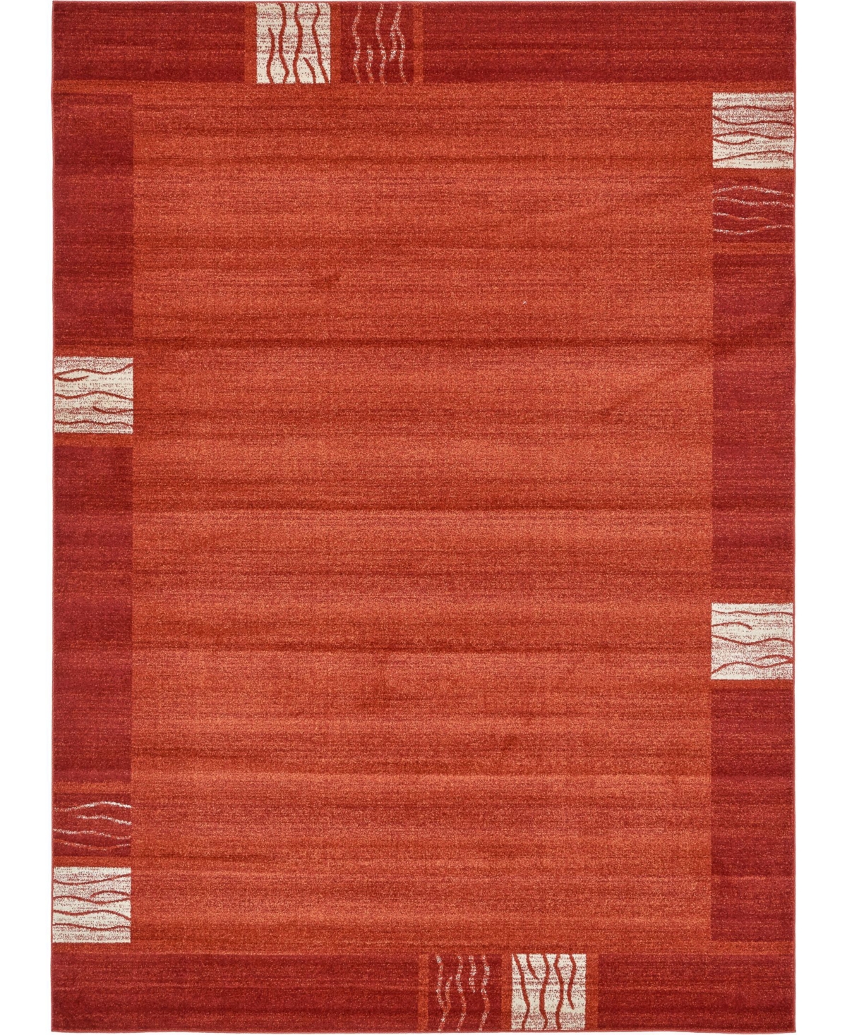 Bayshore Home Lyon Lyo1 8' x 11' 4in Area Rug - Rust Red