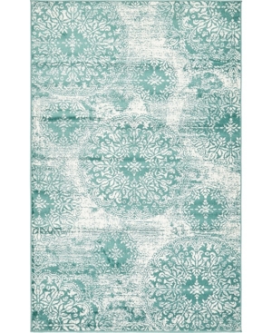 Bridgeport Home Basha Bas7 Turquoise 5' x 8' Area Rug
