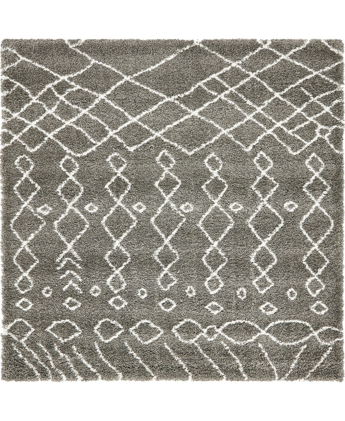 Bayshore Home Fazil Shag Faz2 8' x 8' Square Area Rug - Gray