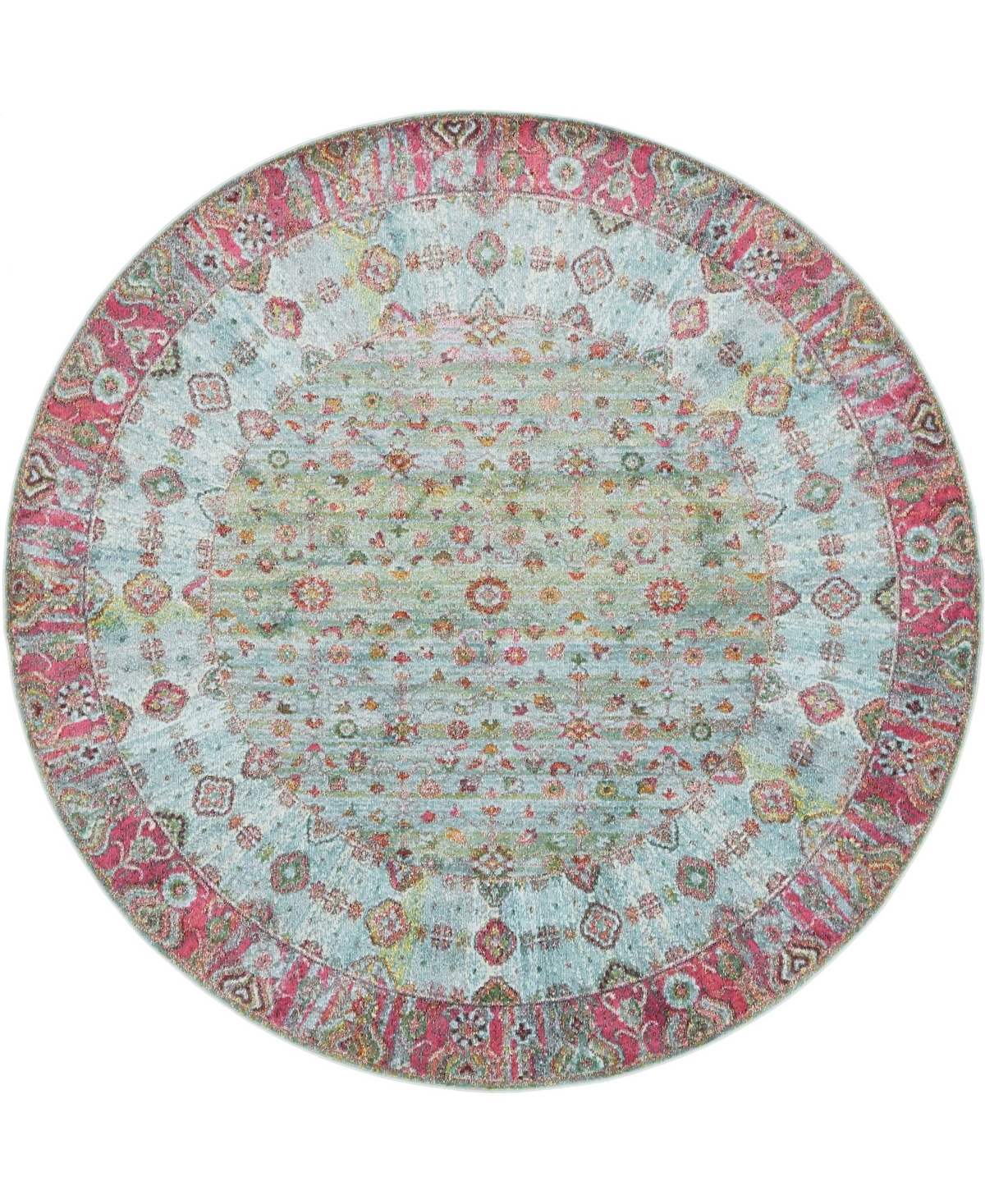 Bayshore Home Kenna Ken2 Blue 8' 4in x 8' 4in Round Area Rug - Blue