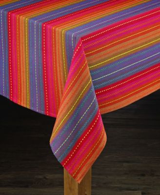 Phoenix Striped Dobby Cotton Textured Tablecloth