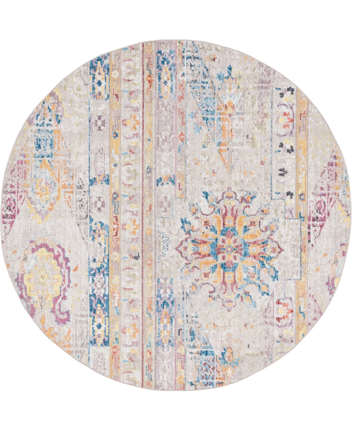 Bayshore Home Nira Nir1 8' x 8' Round Area Rug - Beige