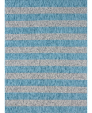 Bridgeport Home Pashio Pas7 Light Aqua 9' x 12' Area Rug