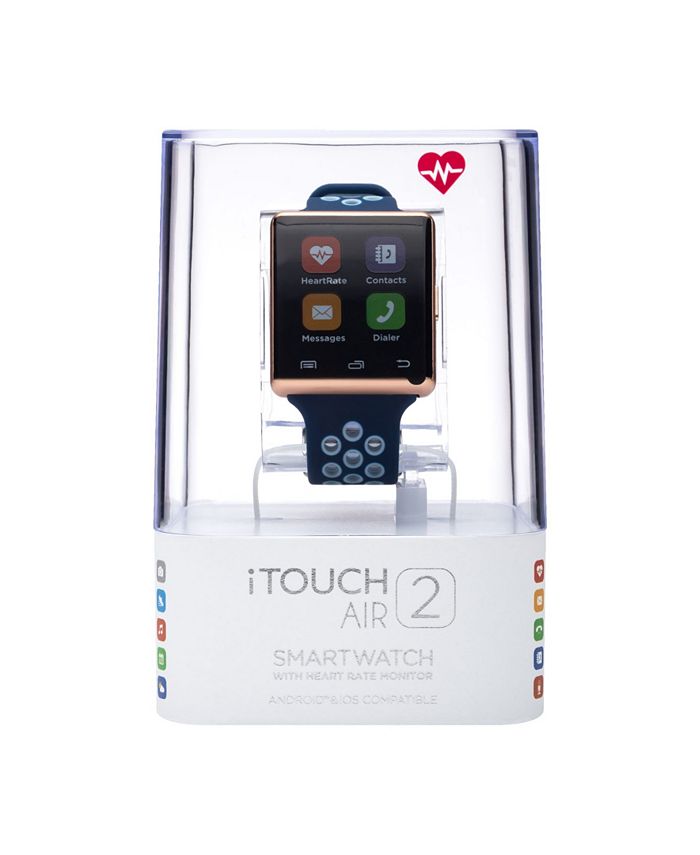 iTouch Air 2 Smartwatch 41mm Rose Gold Case with Navy and Light Blue
