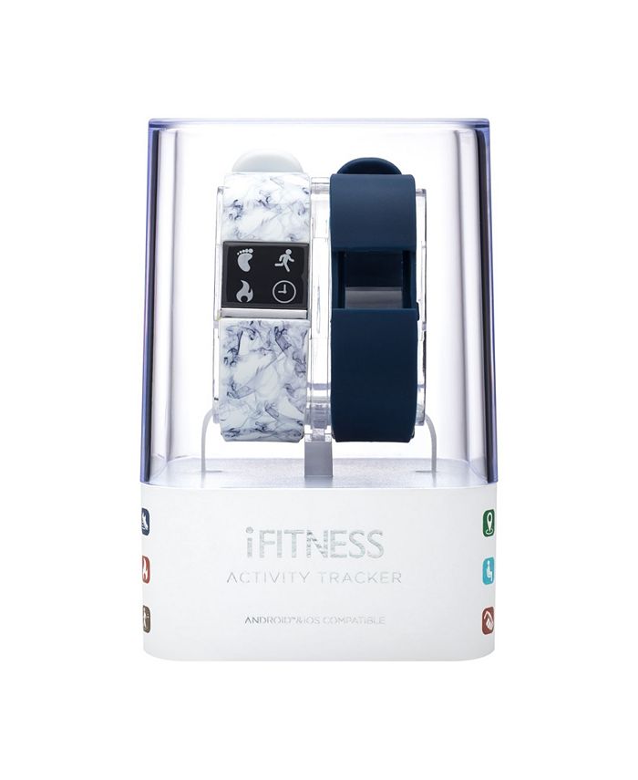 iTouch iFitness Activity Tracker with Navy and White Print Strap and