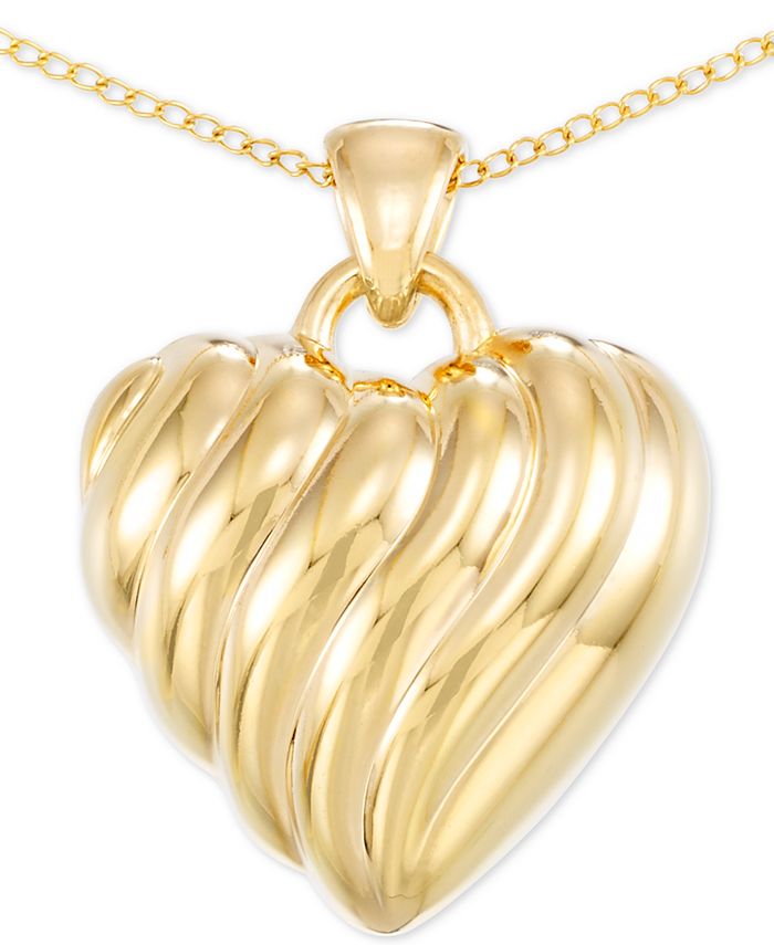 Signature Gold Diamond Accent Heart 18" Pendant Necklace in 14k Gold