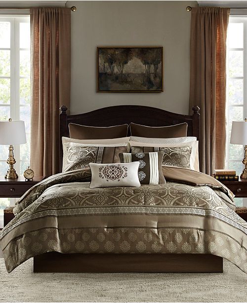 Jla Home Zara California King 16 Piece Jacquard Complete Bedding