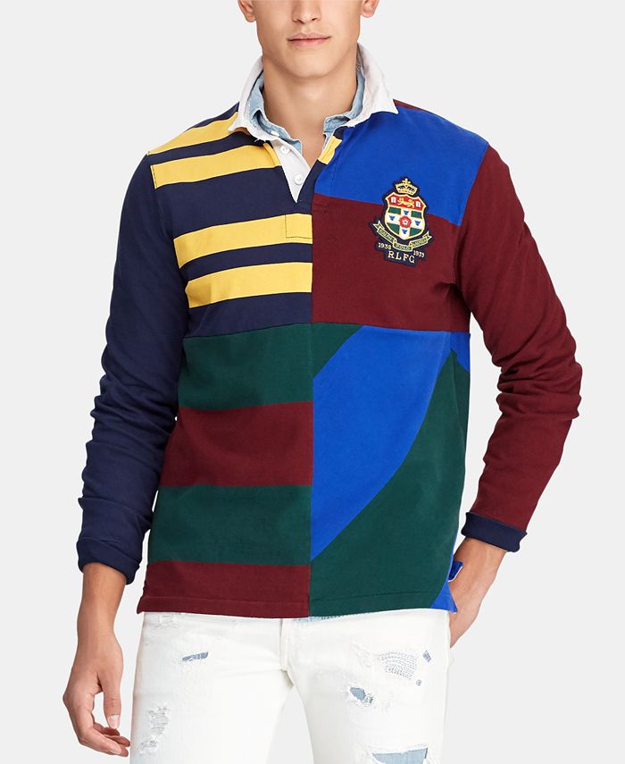 Polo Ralph Lauren Men's Rugby Patchwork Classic Fit Polo & Reviews - Polos  - Men - Macy's
