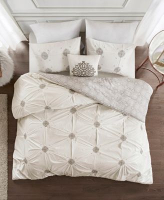 Malia Embroidered Cotton 4-Pc. Duvet Cover Set, Full/Queen
