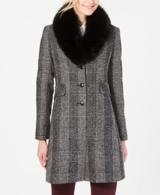 coat fox fur collar