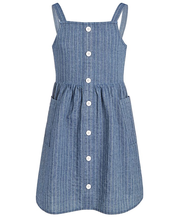 Epic Threads Big Girls Striped Denim Cotton Dress, Created for Macy's ...