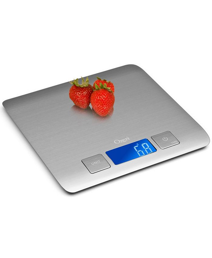 Ozeri Zenith Kitchen Scale, in Stainless Steel with Fingerprint