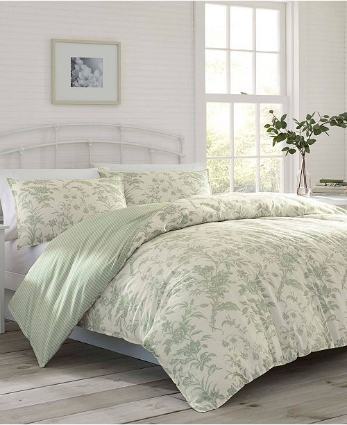 Laura Ashley Natalie Sage Duvet Set Twin Reviews Duvet Covers