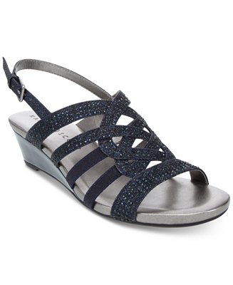 Karen Scott Dasha Wedge Sandals, Created for Macy's & Reviews - Sandals ...