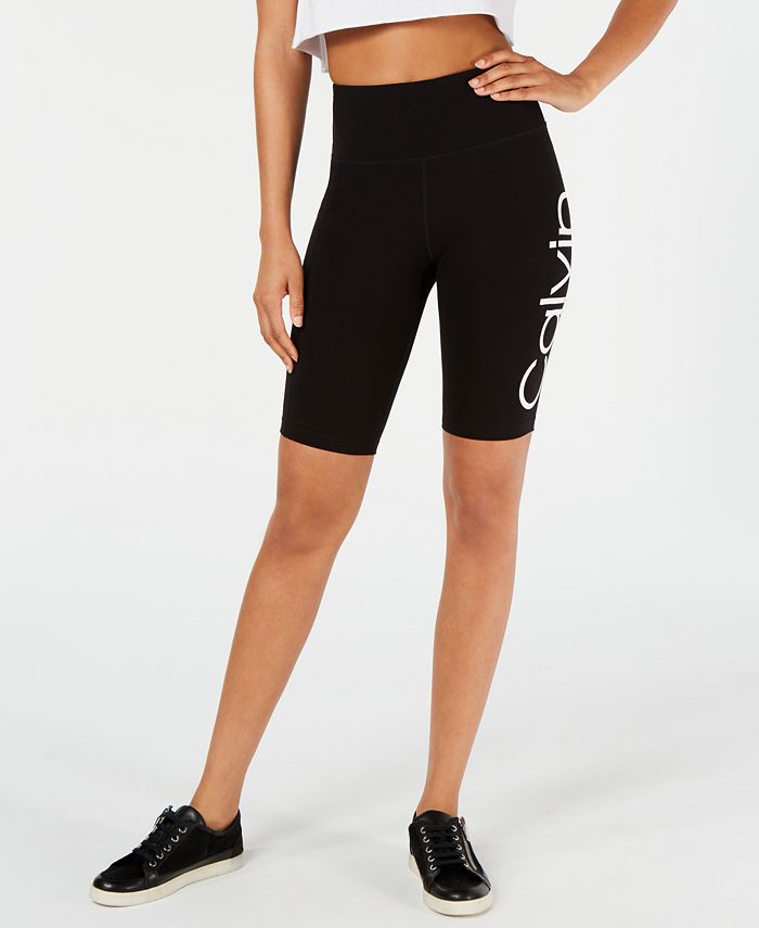 Calvin Klein Logo High-Waist Bike Shorts & Reviews - Activewear - Women -  Macy's