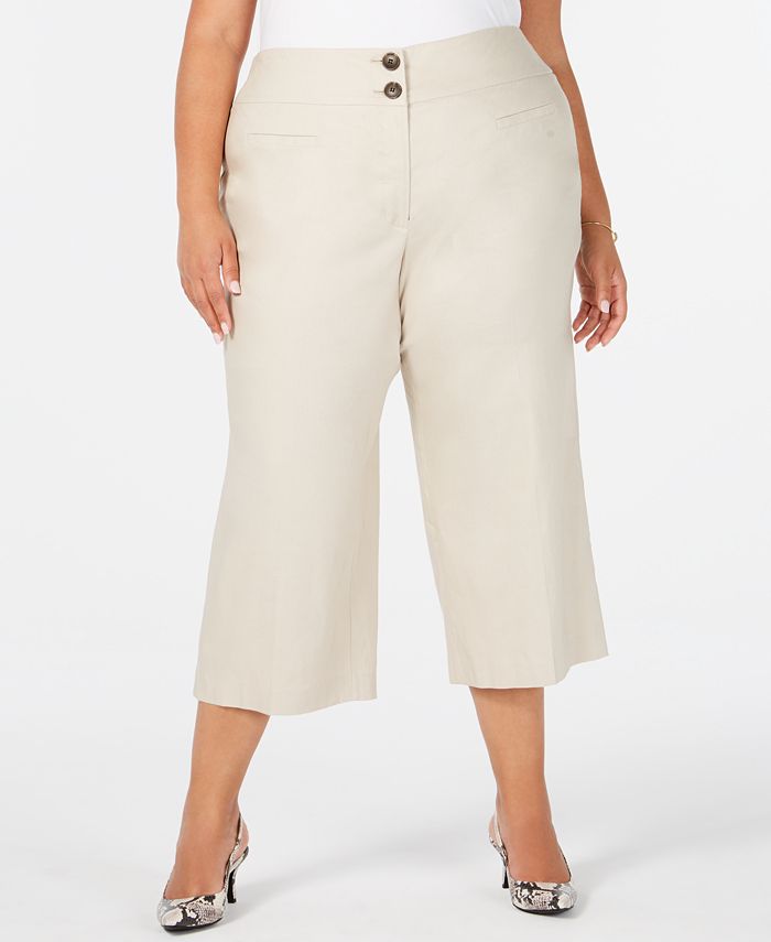 Alfani Plus Size HighWaist WideLeg Capris, Created for Macy's Macy's