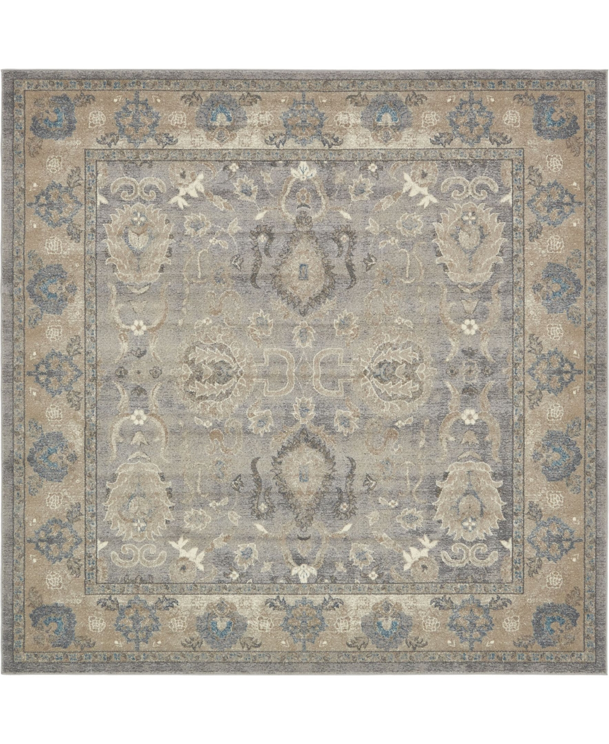 Bayshore Home Bellmere Bel6 8' x 8' Square Area Rug - Gray