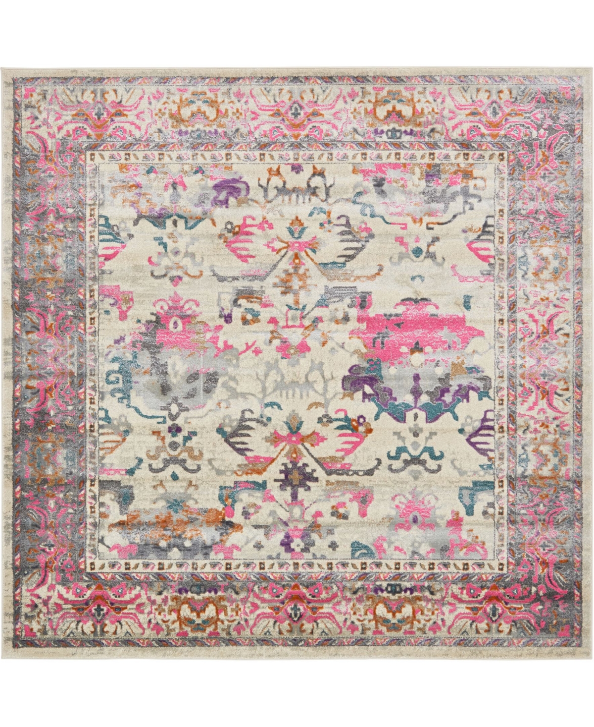 Bayshore Home Aroa Aro1 8' x 8' Square Area Rug - Beige