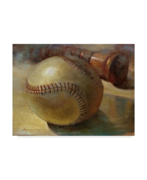 Trademark Global Hall Groat Ii 'baseball With Bat' Canvas Art In Multi