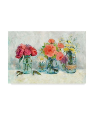 Trademark Global Marietta Cohen Art And Design 'flowers In Mason Jars' Canvas Art In Multi
