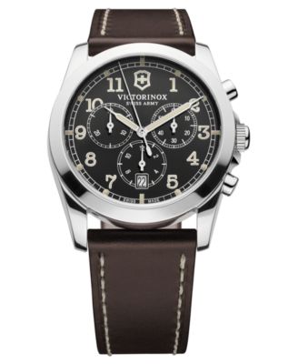 Victorinox Swiss Army - Watch, Men's Infantry Chronograph Brown Leather Strap 40mm 241567