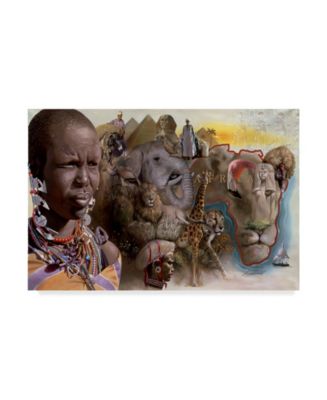 D. Rusty Rust 'Africa Lions' Canvas Art - 30