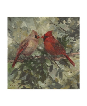 Trademark Global Mary Miller Veazie 'kissing Cardinals' Canvas Art In Multi