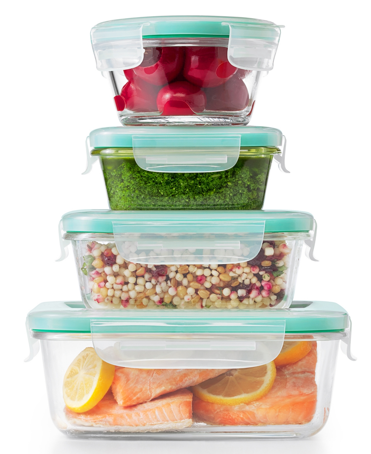 LOCKNLOCK-6 - Piece Purely Better Glass Rectangular Food Storage Container  Set