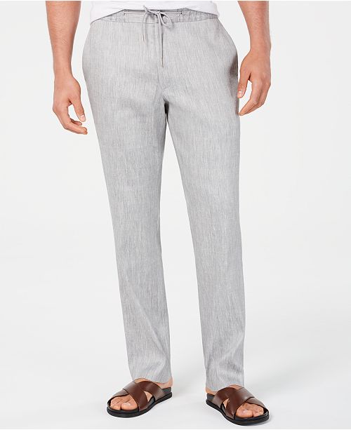 Men S Stretch Linen Blend Drawstring Pants Created For Macy S