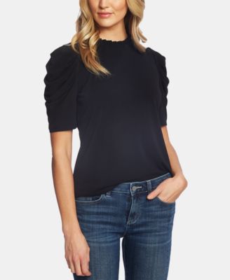 CeCe - Puff-Sleeve Ruffled-Neck Top