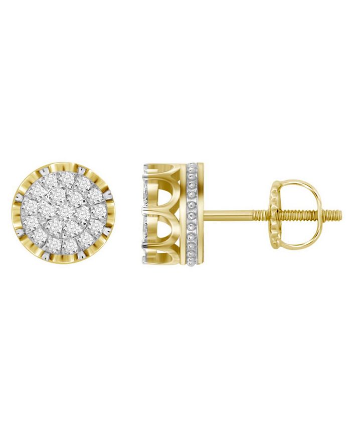 Macy's - Men's Diamond (1 ct.t.w.) Earring Set in 10k Yellow Gold