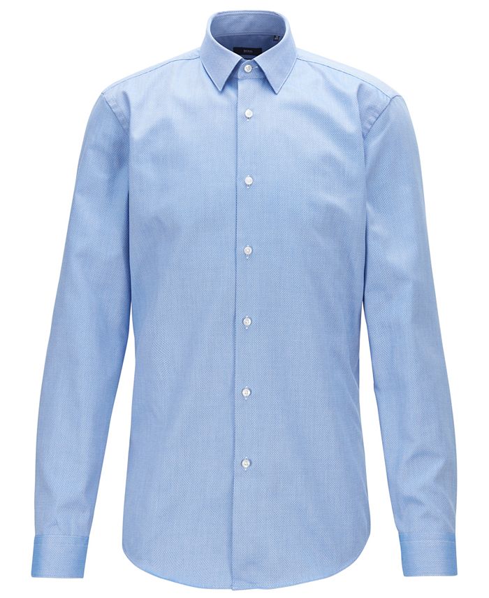 Hugo Boss BOSS Men's Isko Travel Line Slim-Fit Cotton Shirt - Macy's