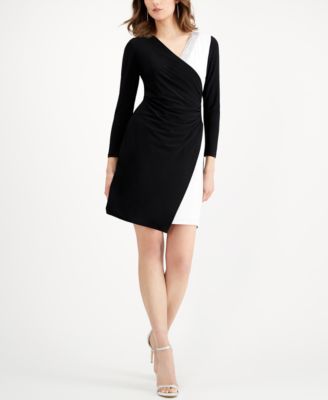 macy's black wrap dress