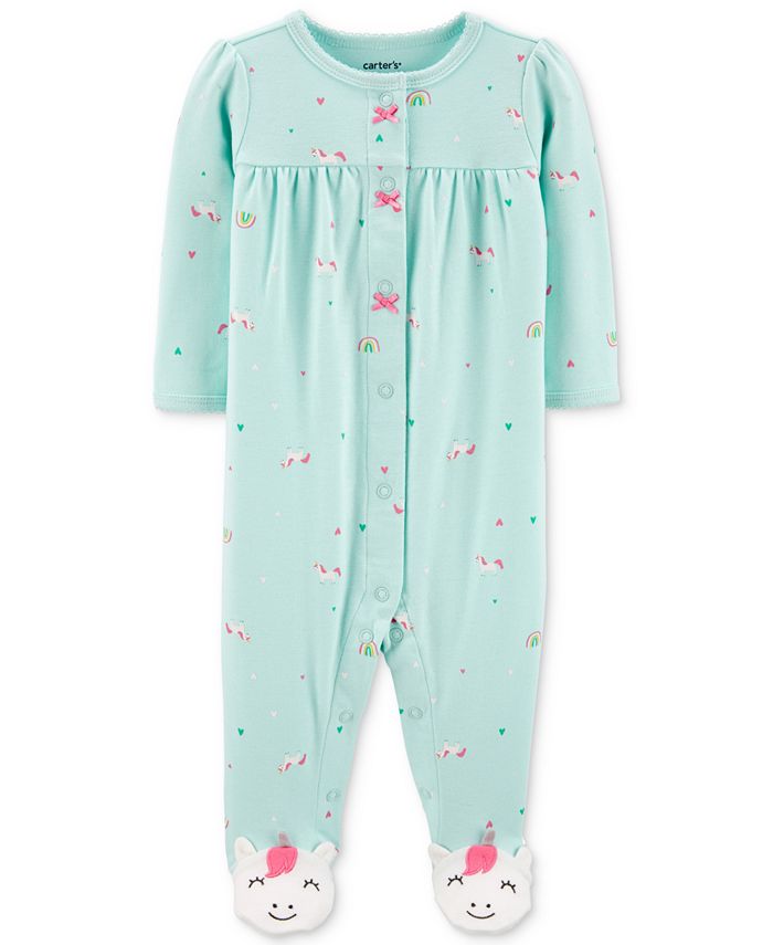 Carter's Baby Girls Unicorn-Print Footed Cotton Coverall & Reviews ...