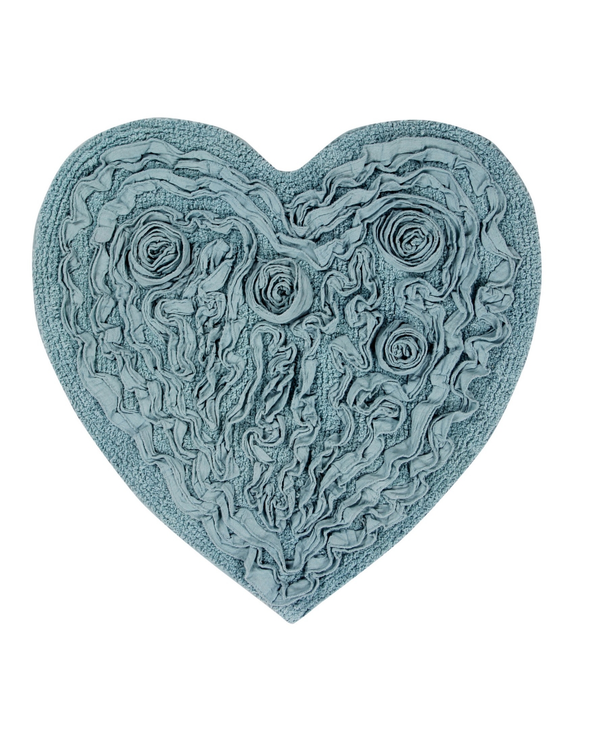 Shop Home Weavers Bell Flower Heart Bath Rug, 25" X 25" In Blue