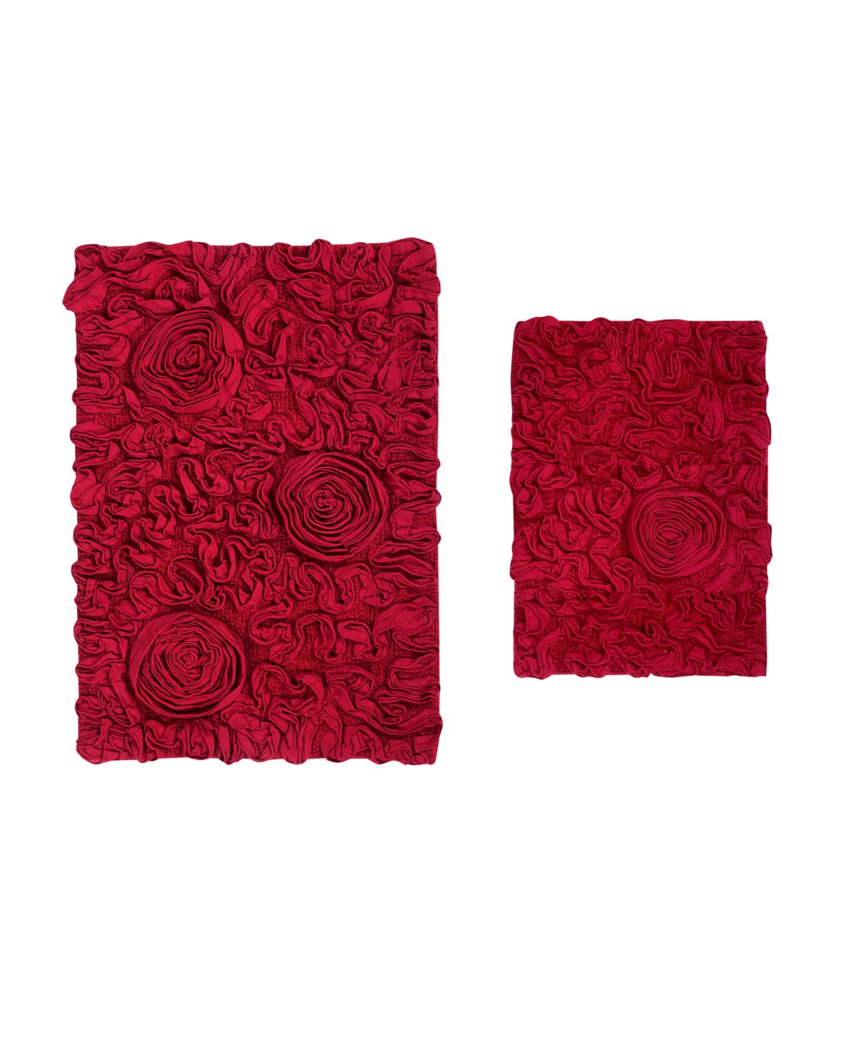 Home Weavers Bell Flower 2-pc. Bath Rug Set In Red