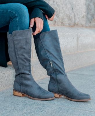 grey wide calf boots